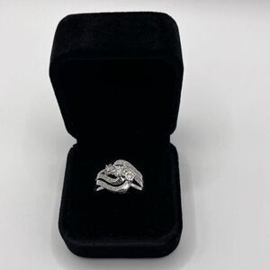 0.40 CT Natural Diamond Sterling Silver Ring